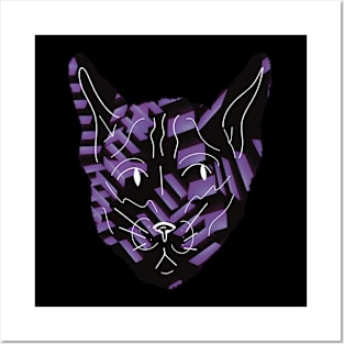 Liminal Spaces Cat Purple Design Posters and Art